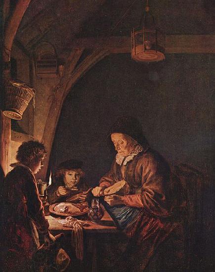 Gerard Dou Old Woman Cutting Bread China oil painting art
